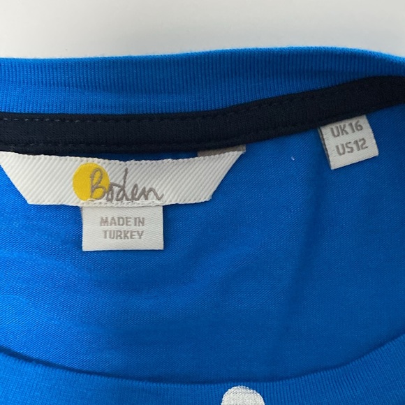 Boden puff sleeved jersey top with silver dot - Picture 4 of 5